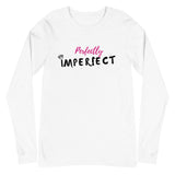 Perfectly Imperfect Unisex Long Sleeve Tee (White/Grey)